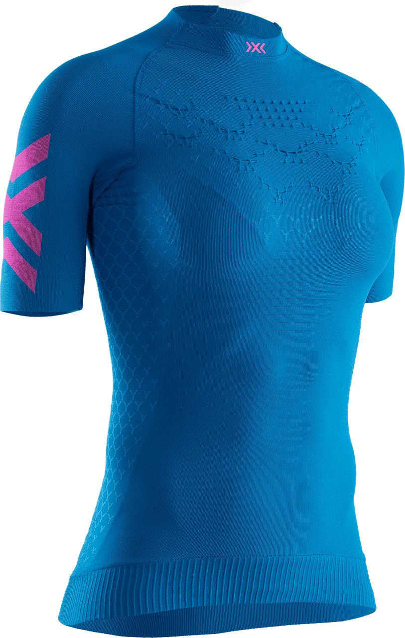 Camisa-mujer-Xbionic-twyce-termorregulación-front-azul-manca-corta